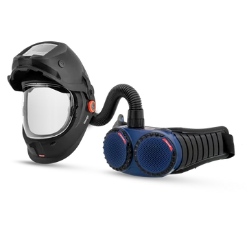 Komplett hegesztőpajzs és szűrtlevegős légzésvédő készlet – Omnira COMBI air pajzs + AerGO® szűrtlevegős légzésvédő