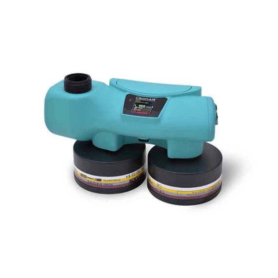 CleanAIR® MedicAER rásegítéses szűrős légzésvédő, QuickLOCK® könnyű tömlővel, akkuval, akkutöltővel és dekonteminálható derékövvel 