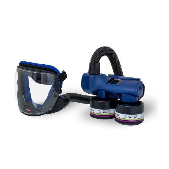 Komplett arcvédő és szűrtlevegős légzésvédő készlet  - CleanAIR Unimask álarc + CleanAIR Chemical 2F légzésvédő